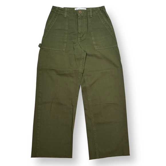 Reformation Pants - Reformation Utility Ankle Pants Army Green‎ Surplus Fabric High Waist Womens 25